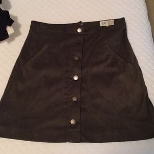 Green button down skirt